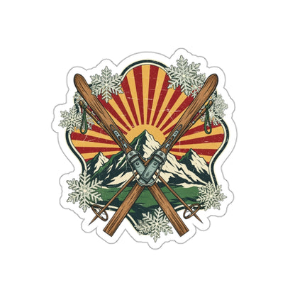 Vintage Ski Badge Die-Cut Sticker
