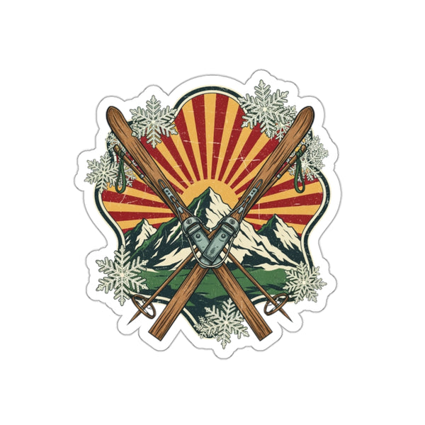 Vintage Ski Badge Die-Cut Sticker