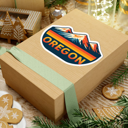 Oregon Ridge Sticker | Bold Sunset Mountain Badge with Forest Horizon – Pacific Northwest Adventure Vinyl Sticker