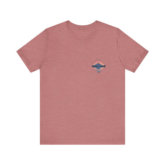 Highwater Horizon Tee | Canoe on a Reflective Lake Under Full Moon - Peaceful Mountain Wilderness Graphic Tee (BC3001)