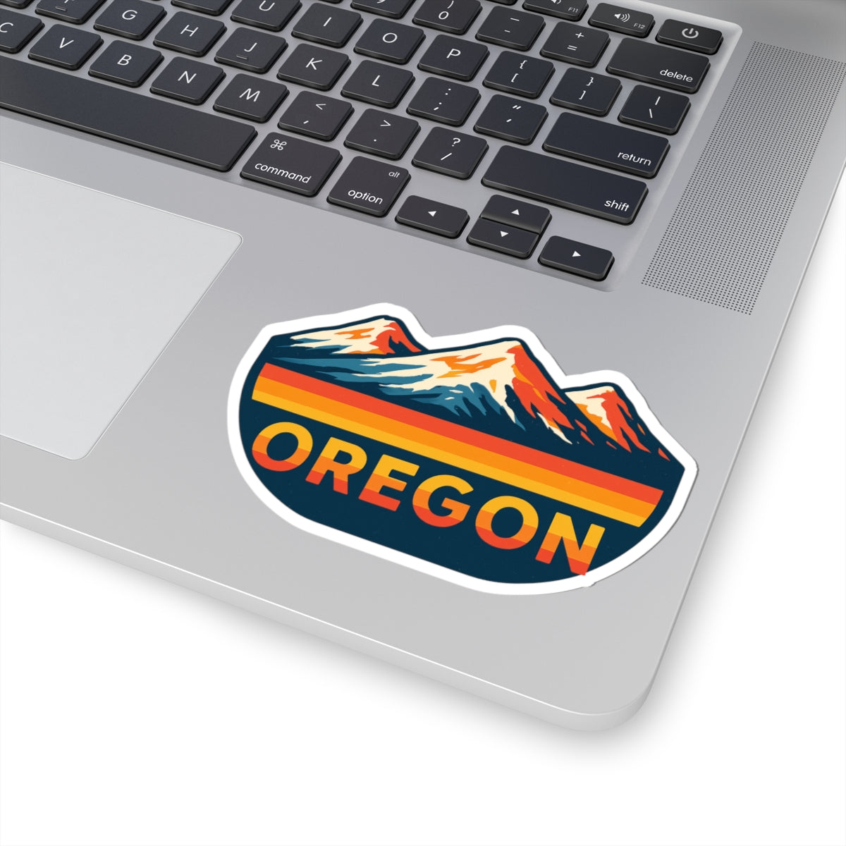 Oregon Ridge Sticker | Bold Sunset Mountain Badge with Forest Horizon – Pacific Northwest Adventure Vinyl Sticker