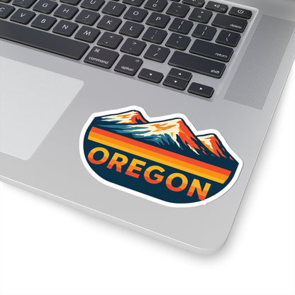 Oregon Ridge Sticker | Bold Sunset Mountain Badge with Forest Horizon – Pacific Northwest Adventure Vinyl Sticker
